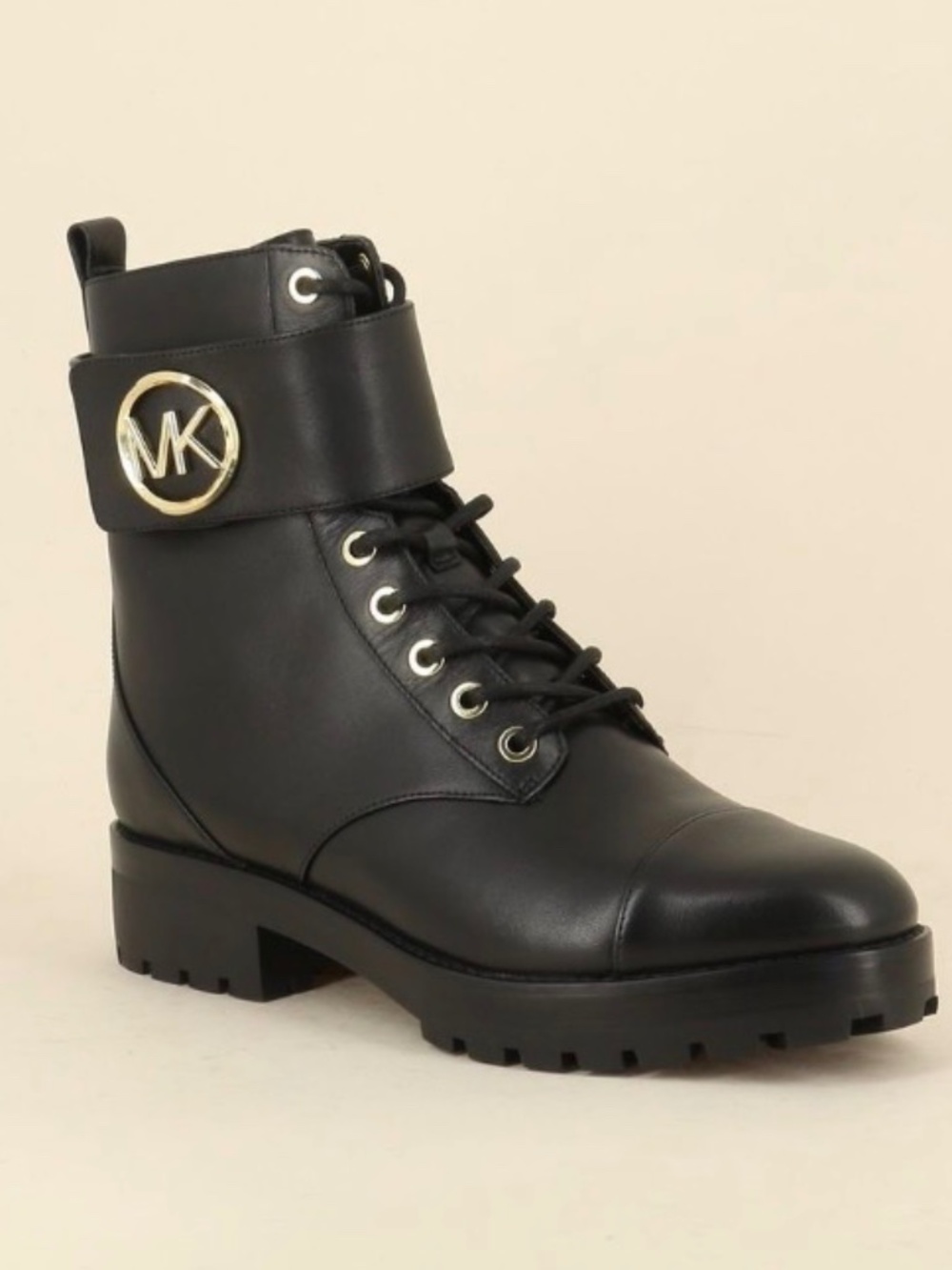🤩 MICHAEL Michael Kors Tatum Black Leather Combat Boots - size 6